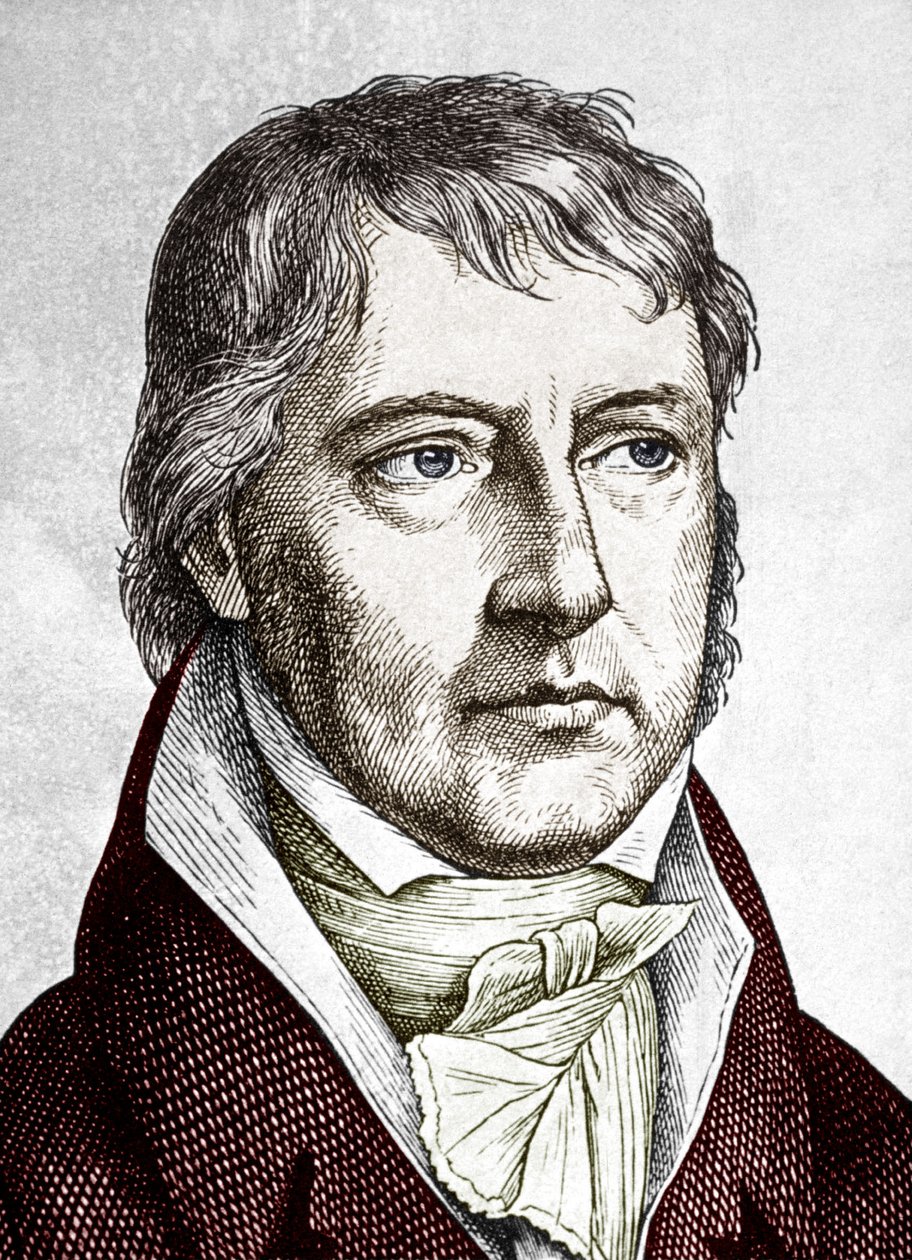 Georg Wilhelm Friedrich Hegel (farvegravering) af School German