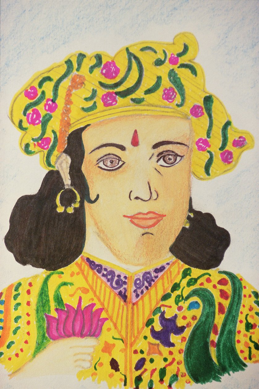 Kejser Ashoka (akvarel) af School Indian