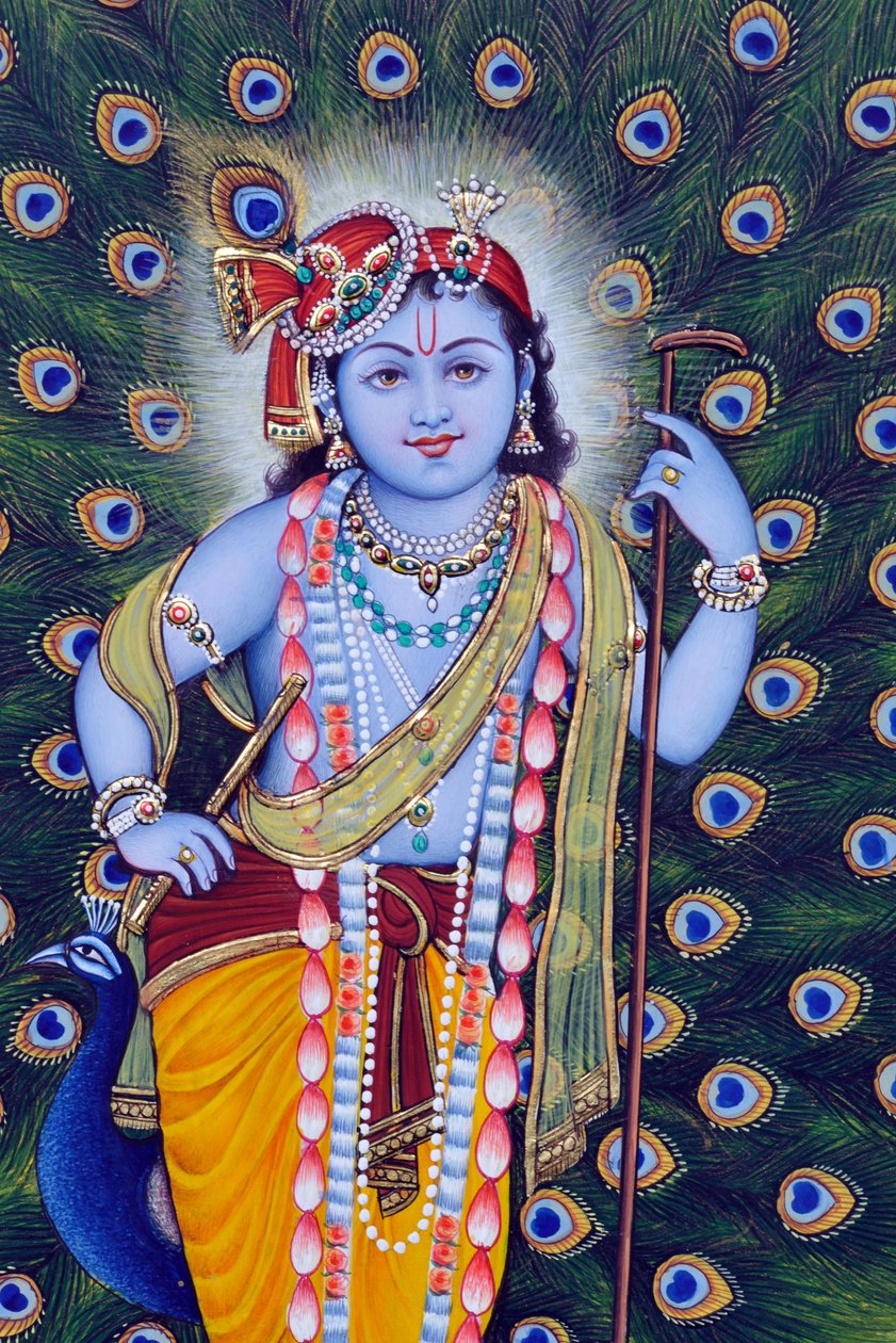Miniaturemaleri af Bal Krishna af School Indian