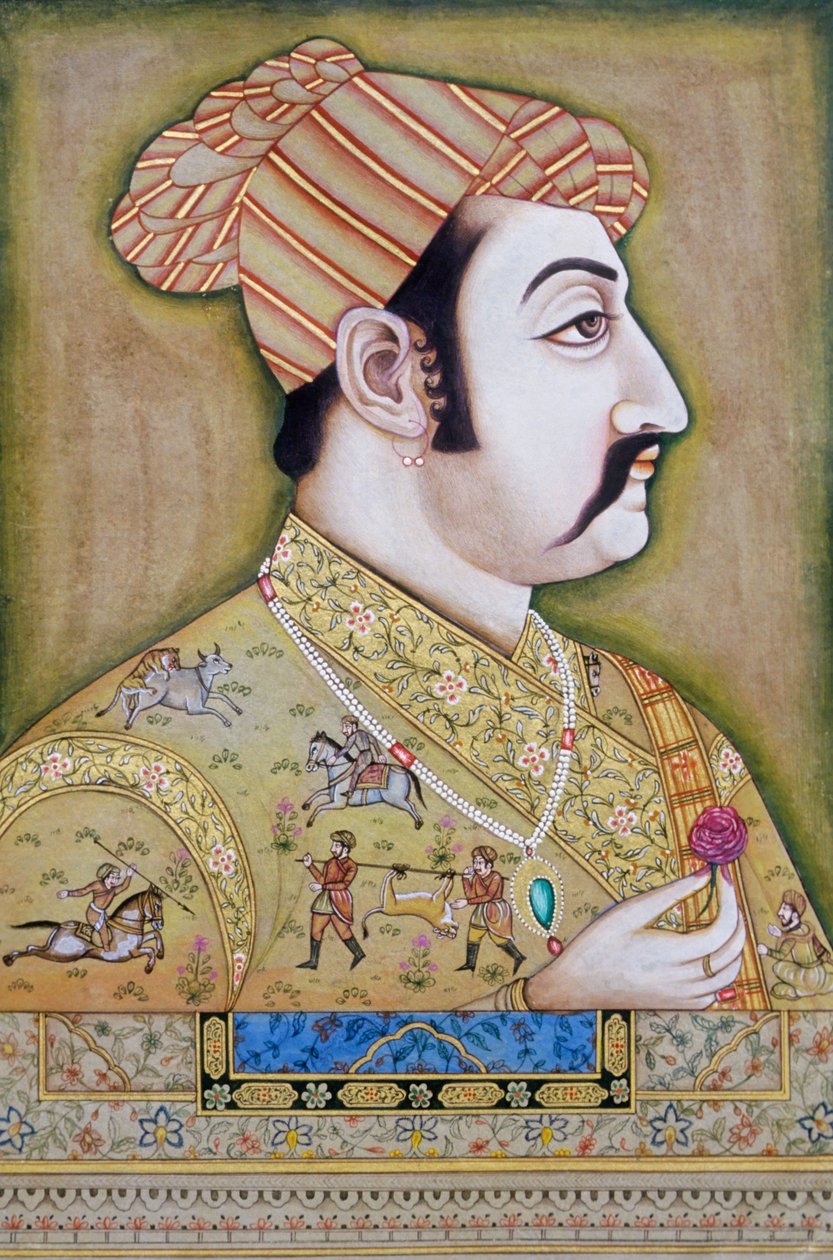 Mogul-miniaturemaleri af Akbar af School Indian
