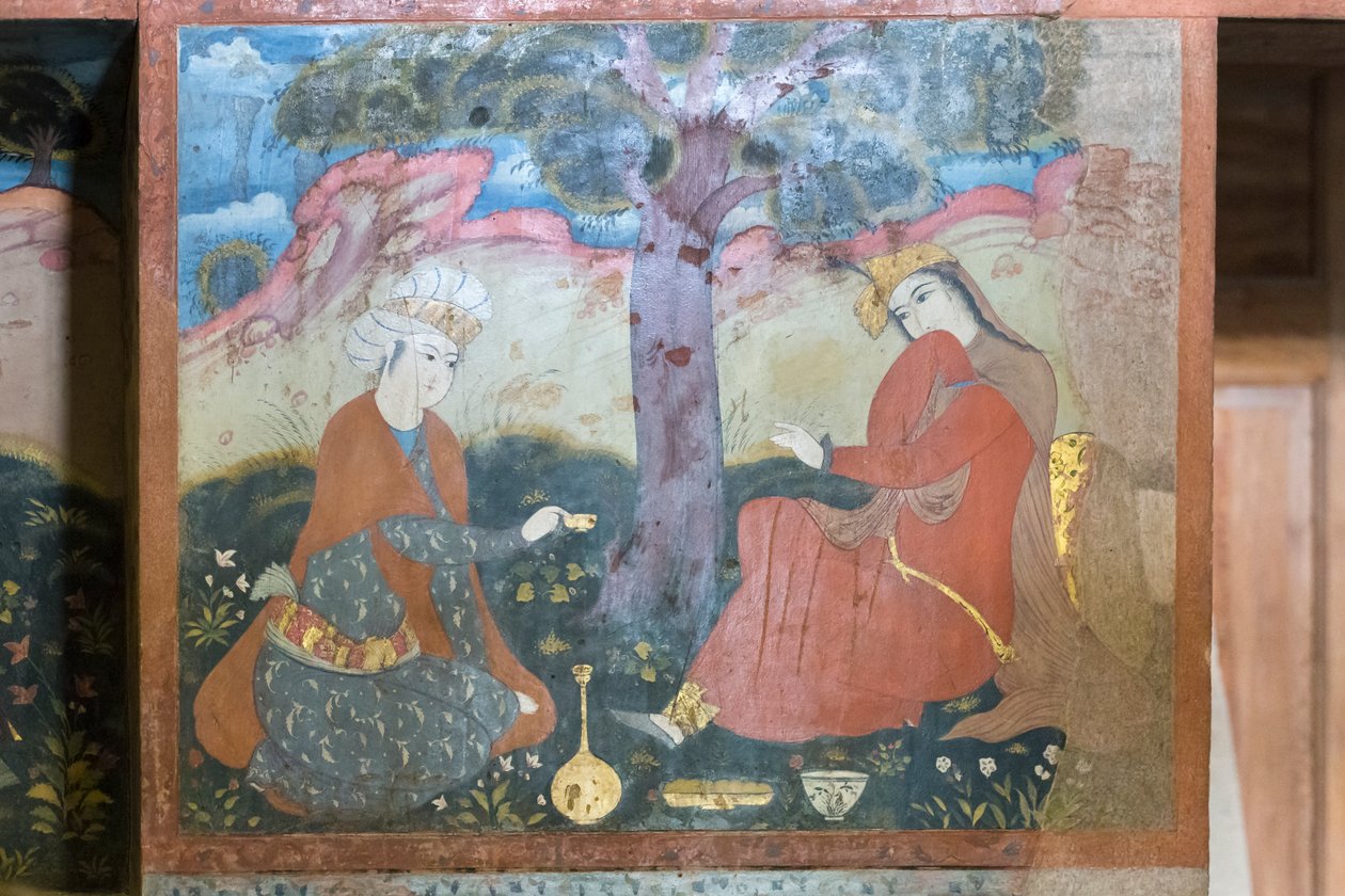 Frisk på Chehel Sotoun Palace, Esfahan, Iran af School Iranian
