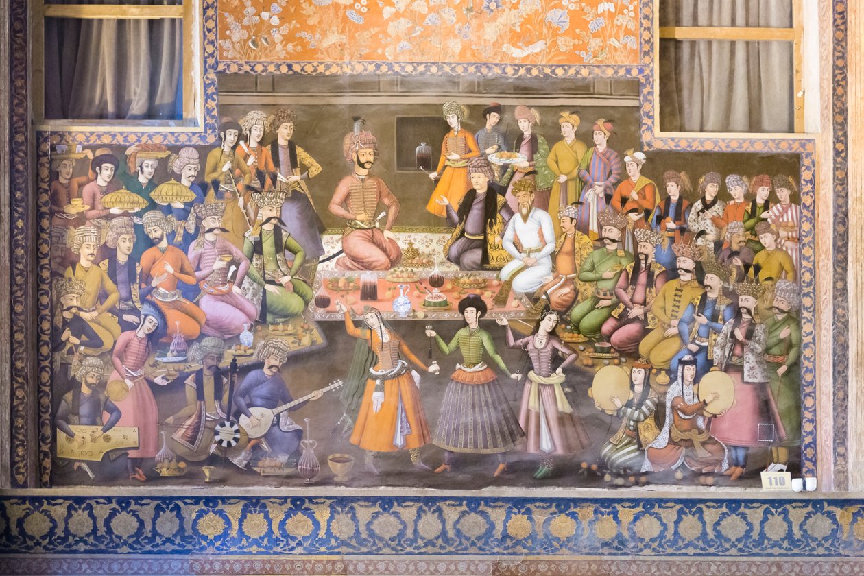 Frisk på Chehel Sotoun Palace, Esfahan, Iran af School Iranian