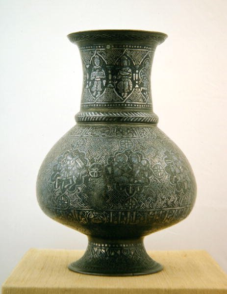 Islamisk vase (messing, sølv og emalje) af School Islamic