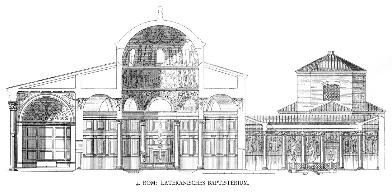 Planer for Lateran Baptistery (litho) af School Italian