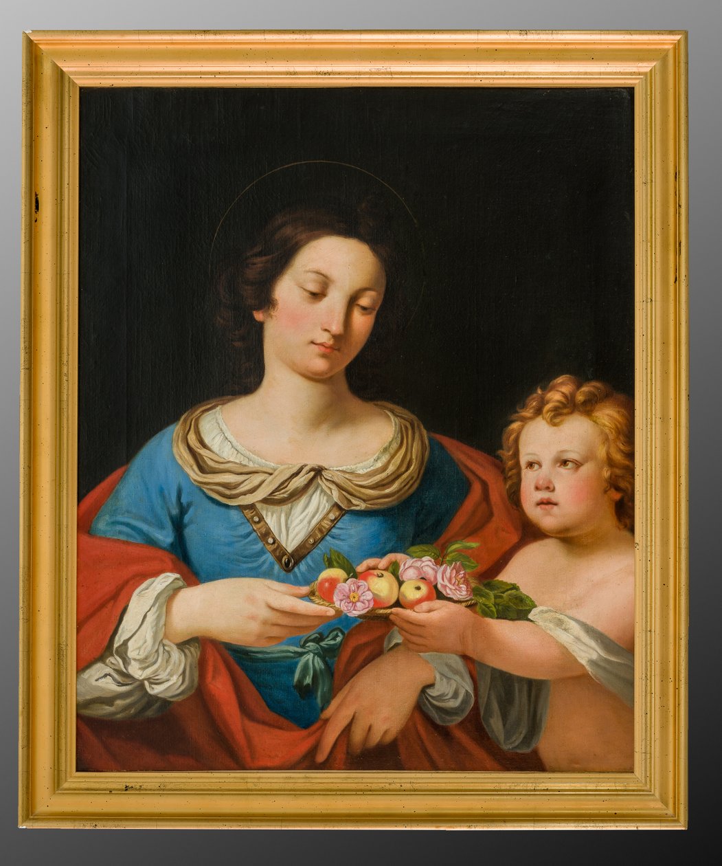 St. Dorothy (oliemaleri på lærred) af School Italian