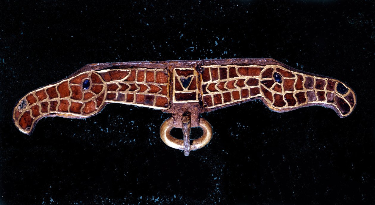 Merovinger fibula. Museum i Saint-Germain-en-Laye af School Merovingian