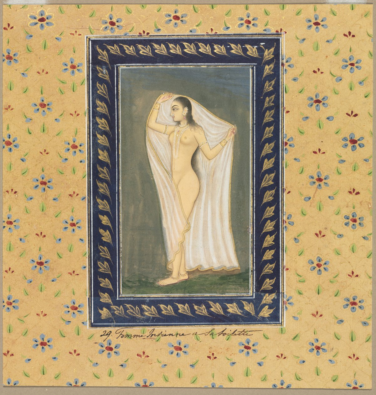 Dame efter et bad af School Mughal