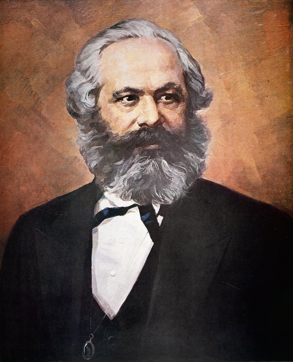 Karl Marx (farve litho) af School Russian