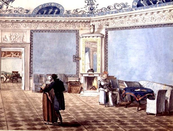 Neo-klassisk blå tegnestue i St. Petersborg af School Russian