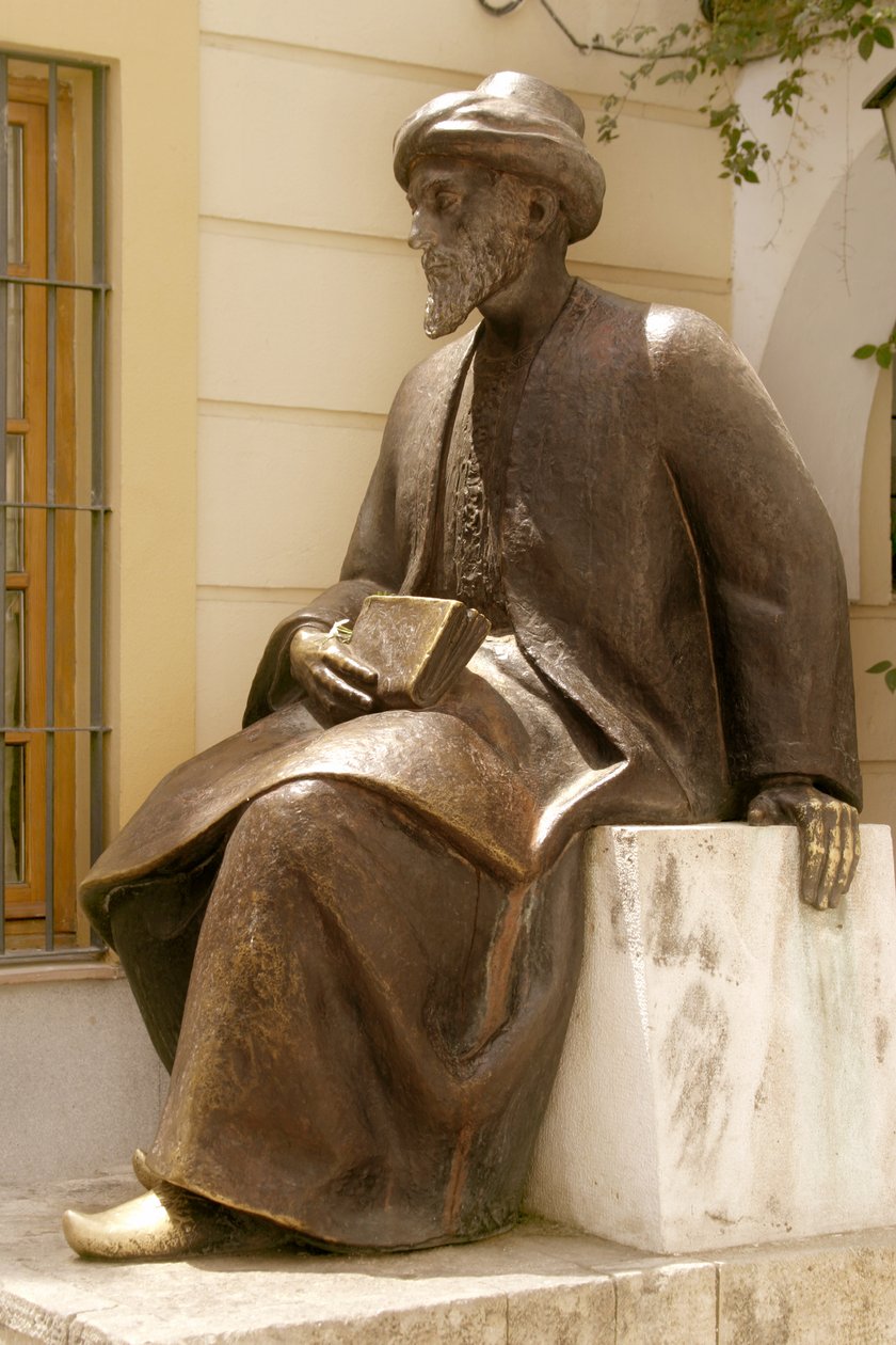 Statue af Moses Maimonides (bronze) af School Spanish
