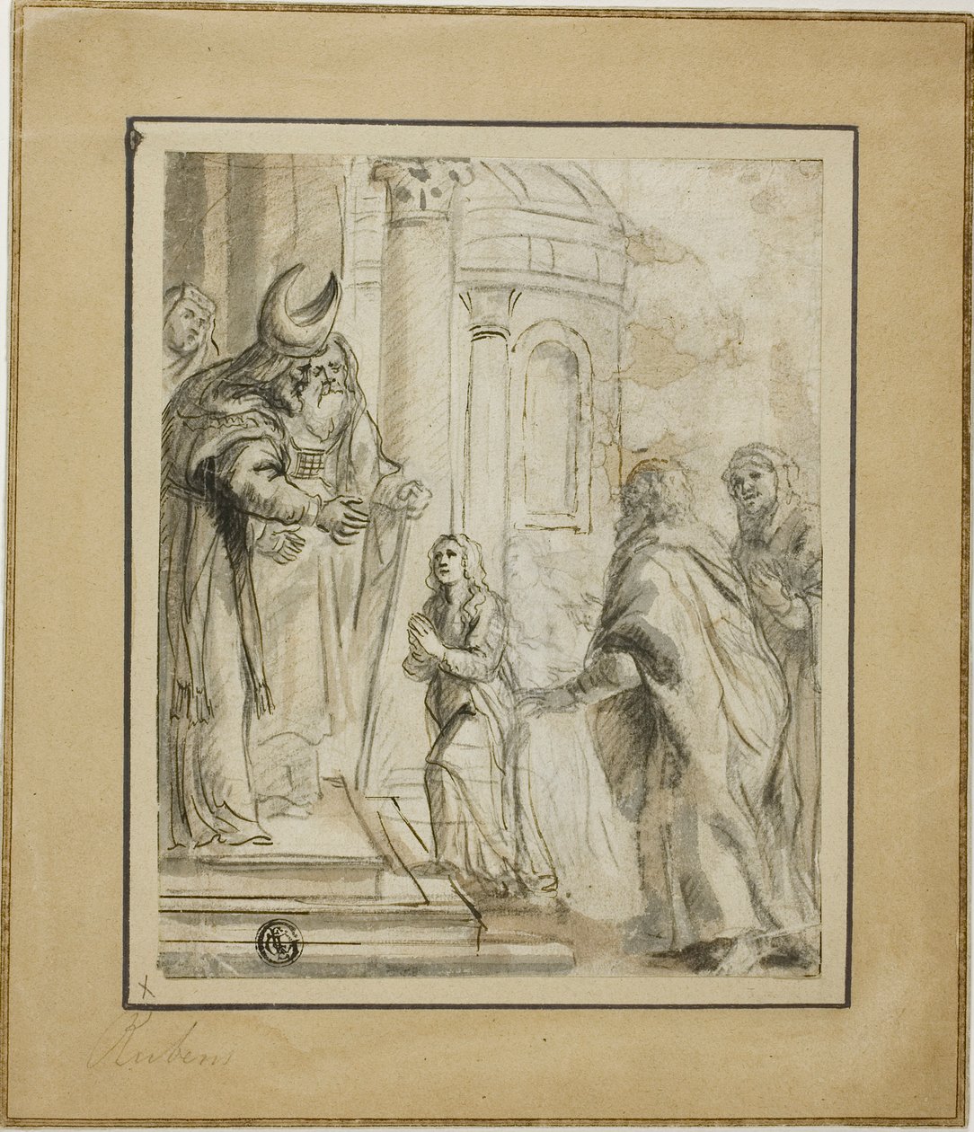 Præsentation af Jomfru Maria af School of Peter Paul Rubens
