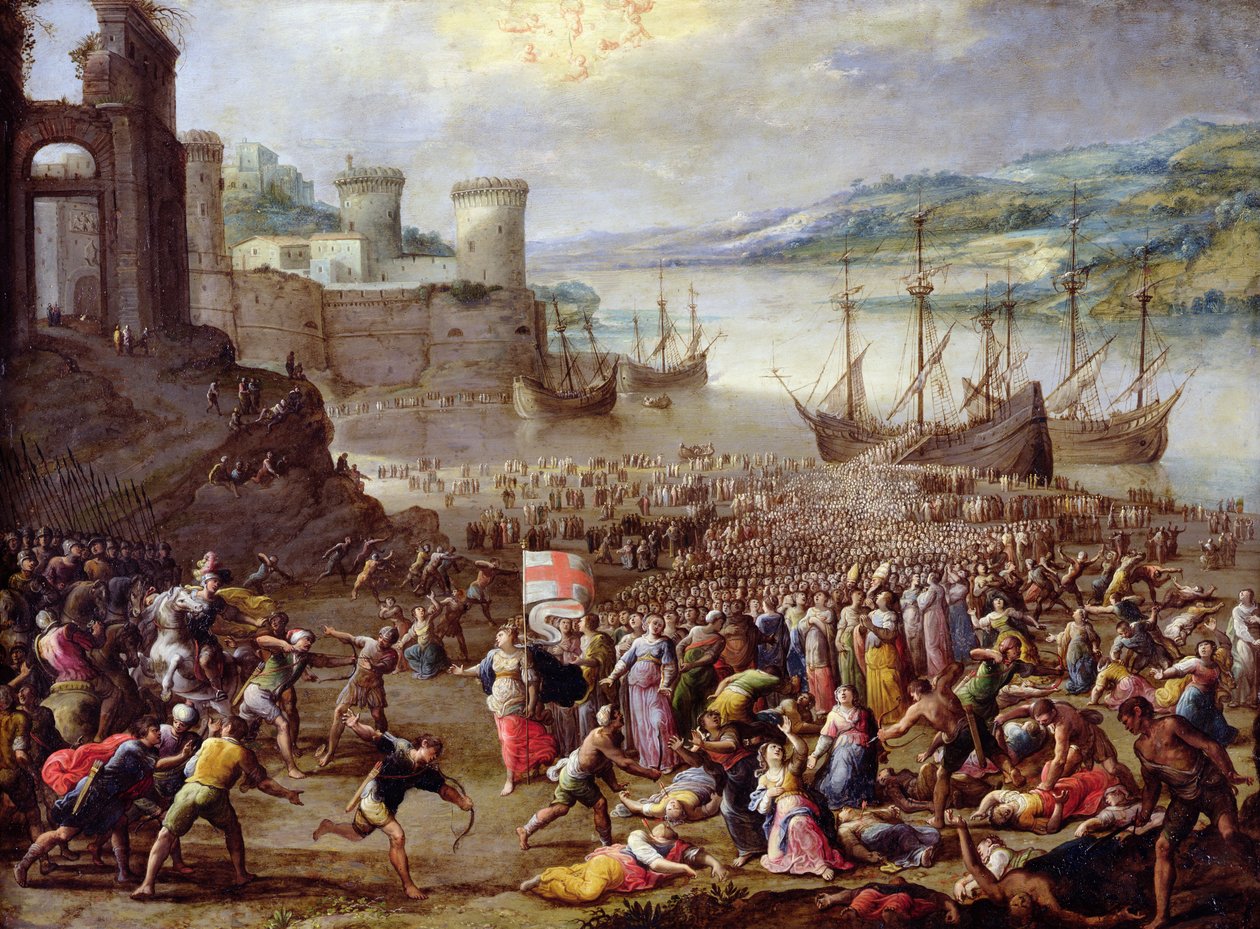 Sankt Ursulas martyrium af Scipione Compagno
