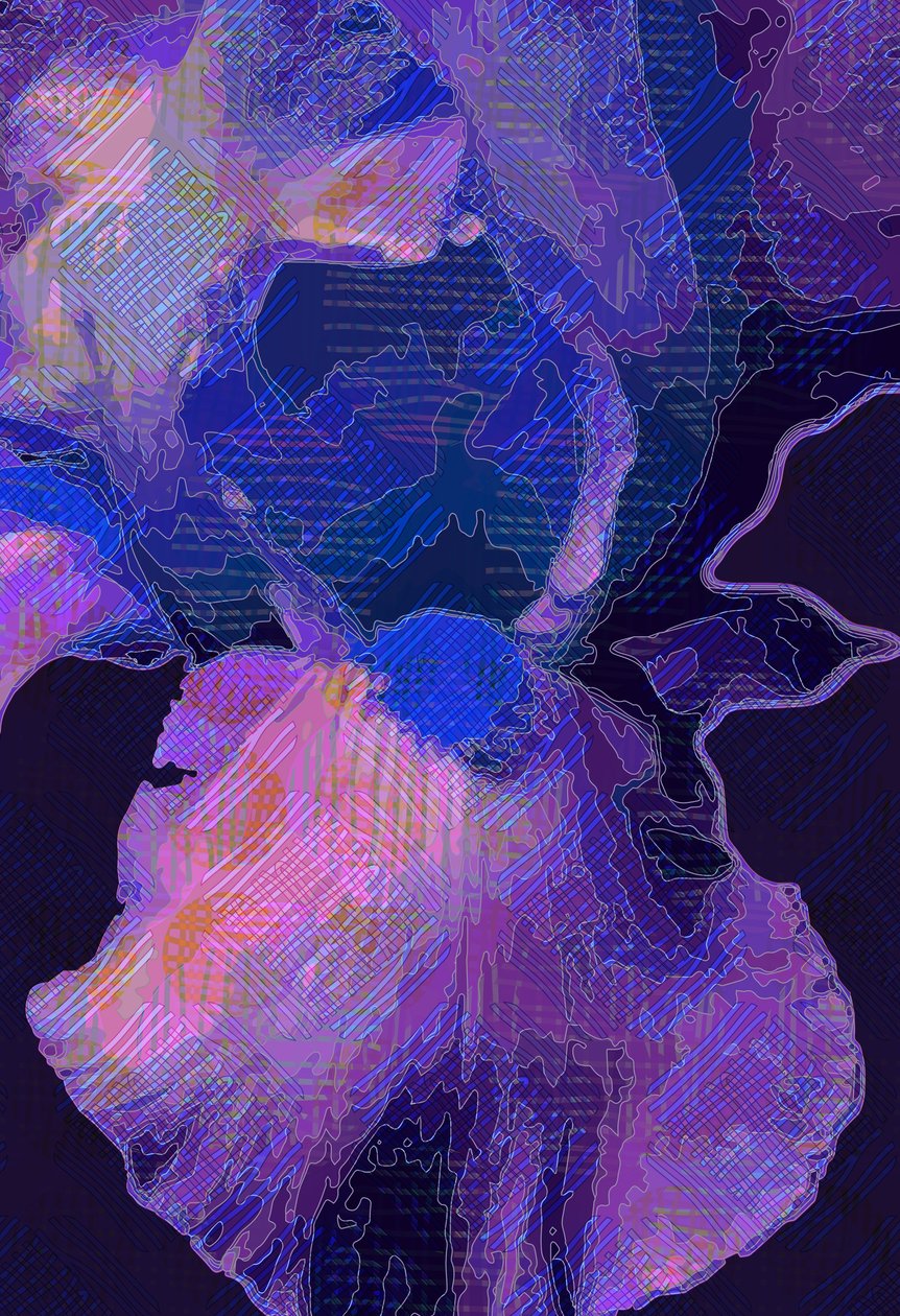 Blå iris (digital) af Scott J. Davis
