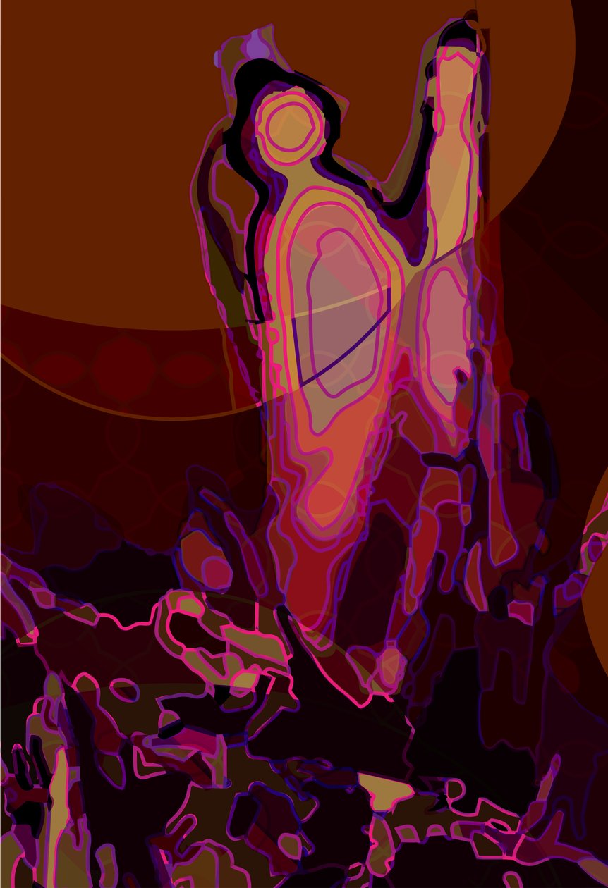Artichoke_abst_vert6a (digital) af Scott J. Davis