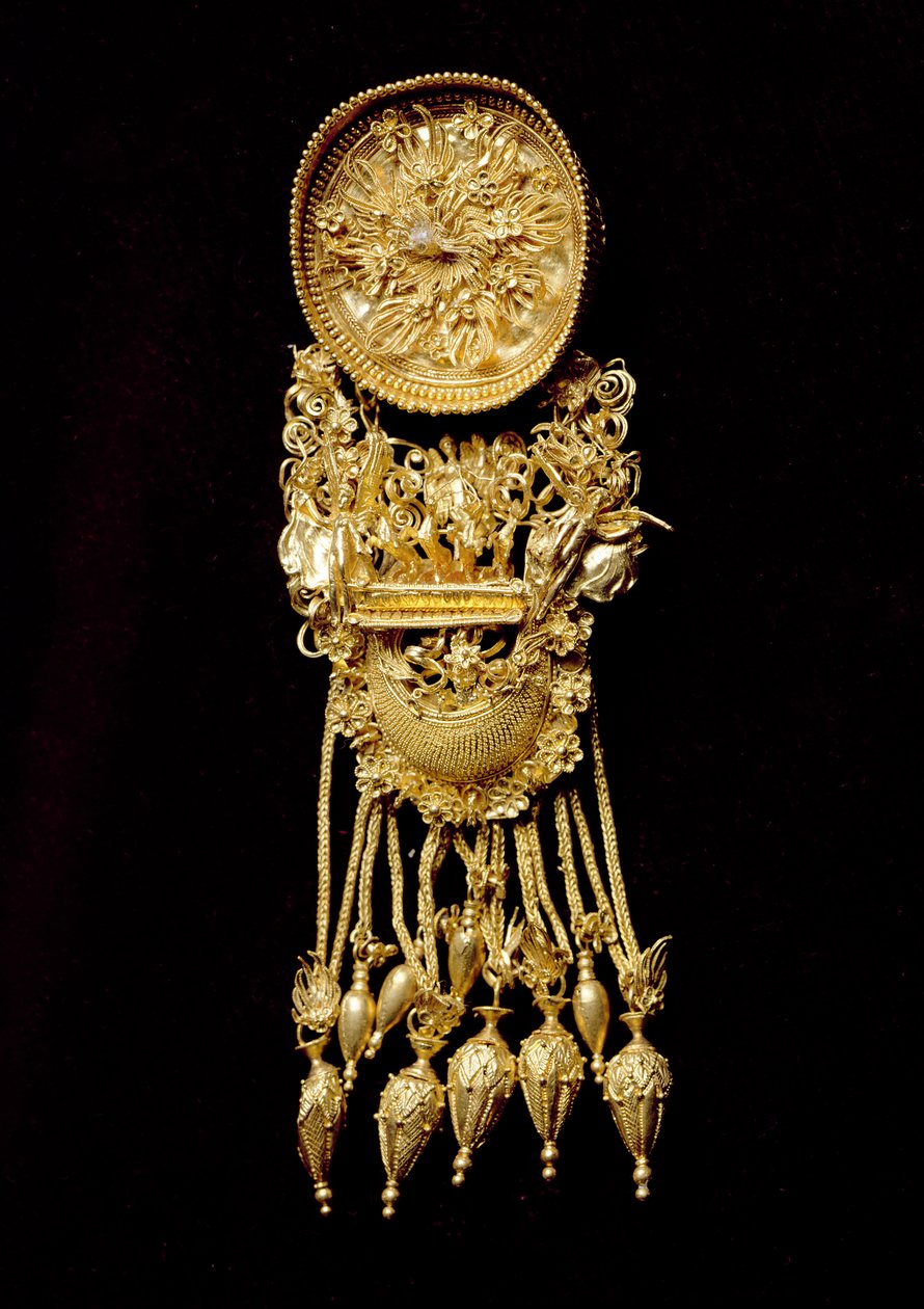 Ørering, fra Feodosian nekropolis, Krim, 4. århundrede f.Kr. (guld) af Scythian
