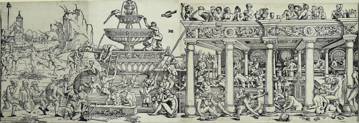 Ungdoms springvand og badehus af Hans Sebald Beham