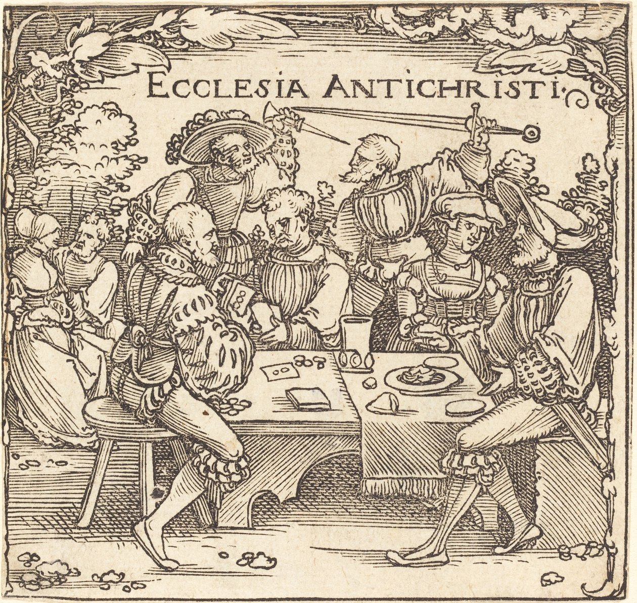 Antikrists kirke af Sebald Beham