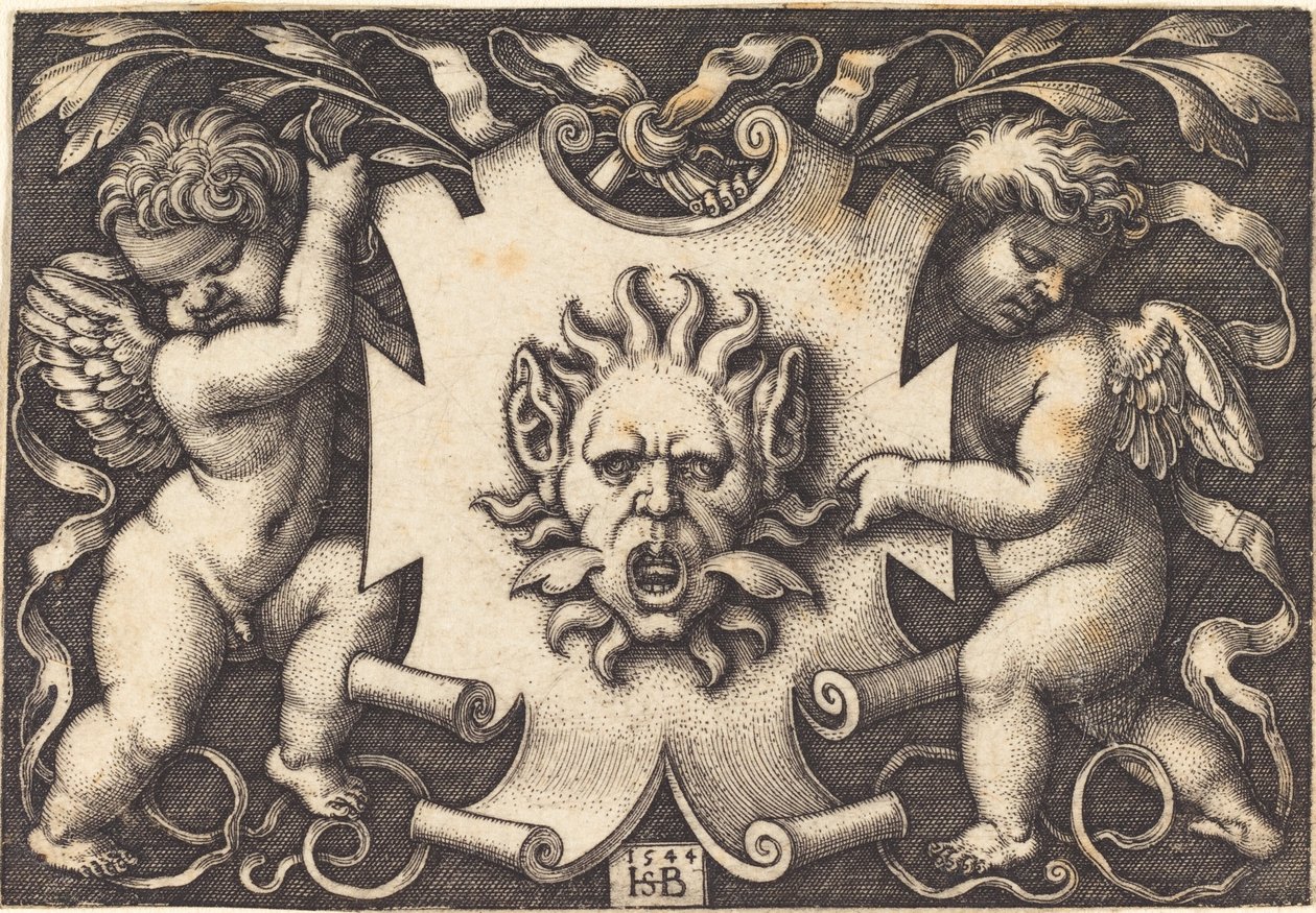 Maske holdt af Two Genii af Sebald Beham
