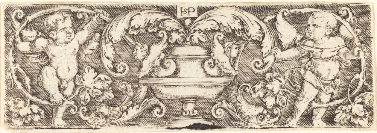 Ornament med en Vase mellem To Genii af Sebald Beham