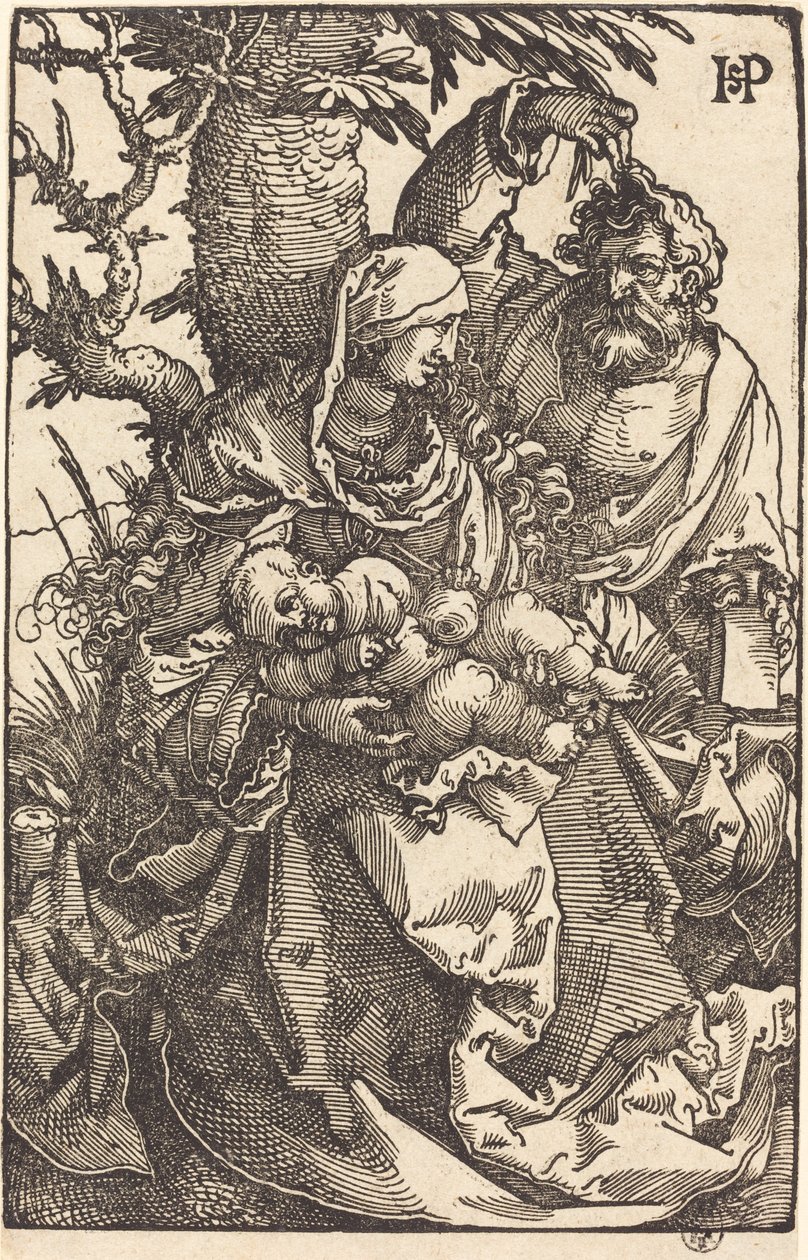 Den hellige familie under et træ af Sebald Beham