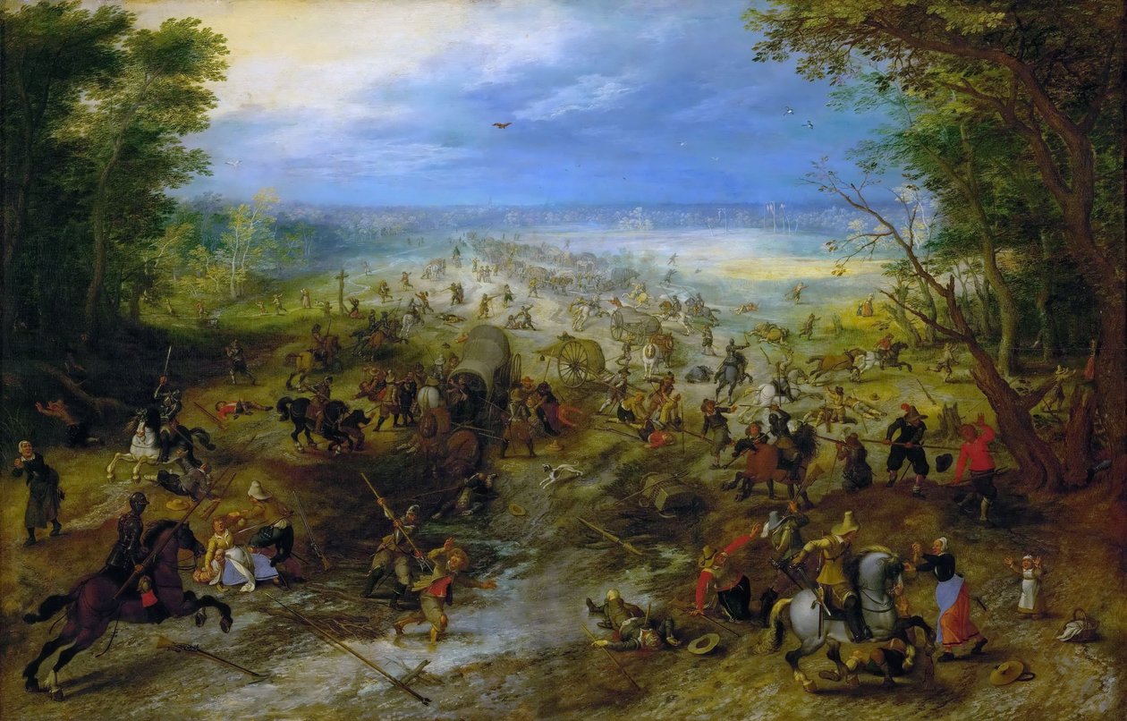 Angreb på et vogntog, ca. 1612 af Sebastiaen Vrancx