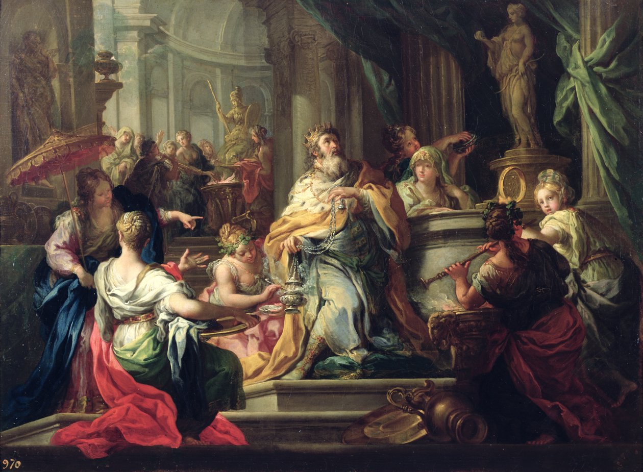 The Idolisation of Salomon, ca. 1735 af Sebastiano Conca