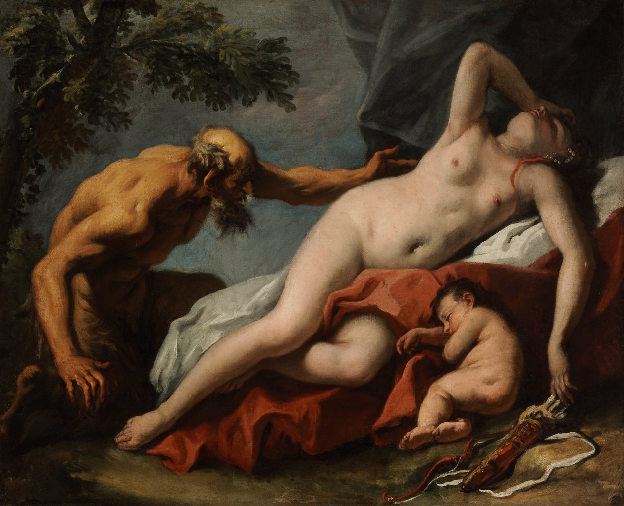 Venus og Satyr af Sebastiano Ricci