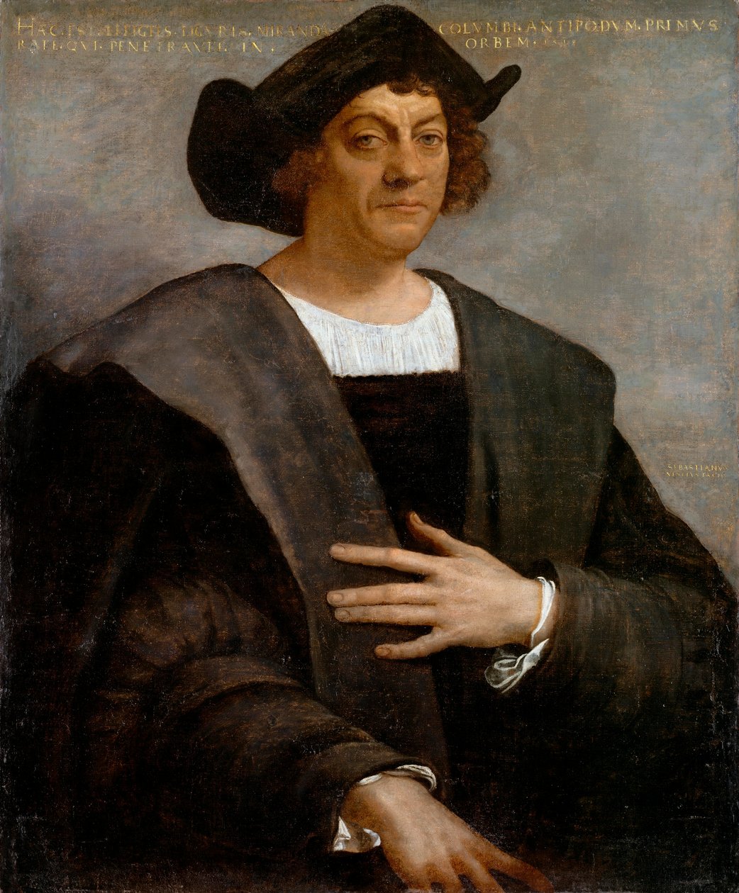 Portræt af en mand, der siges at være Christopher Columbus af Sebastiano del Piombo