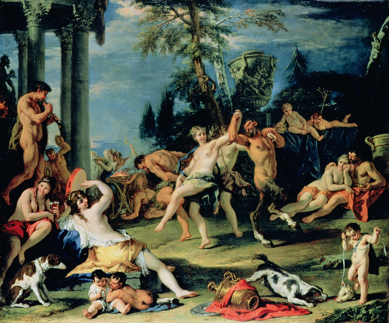 Bacchanal til ære for Pan af Sebastiano Ricci