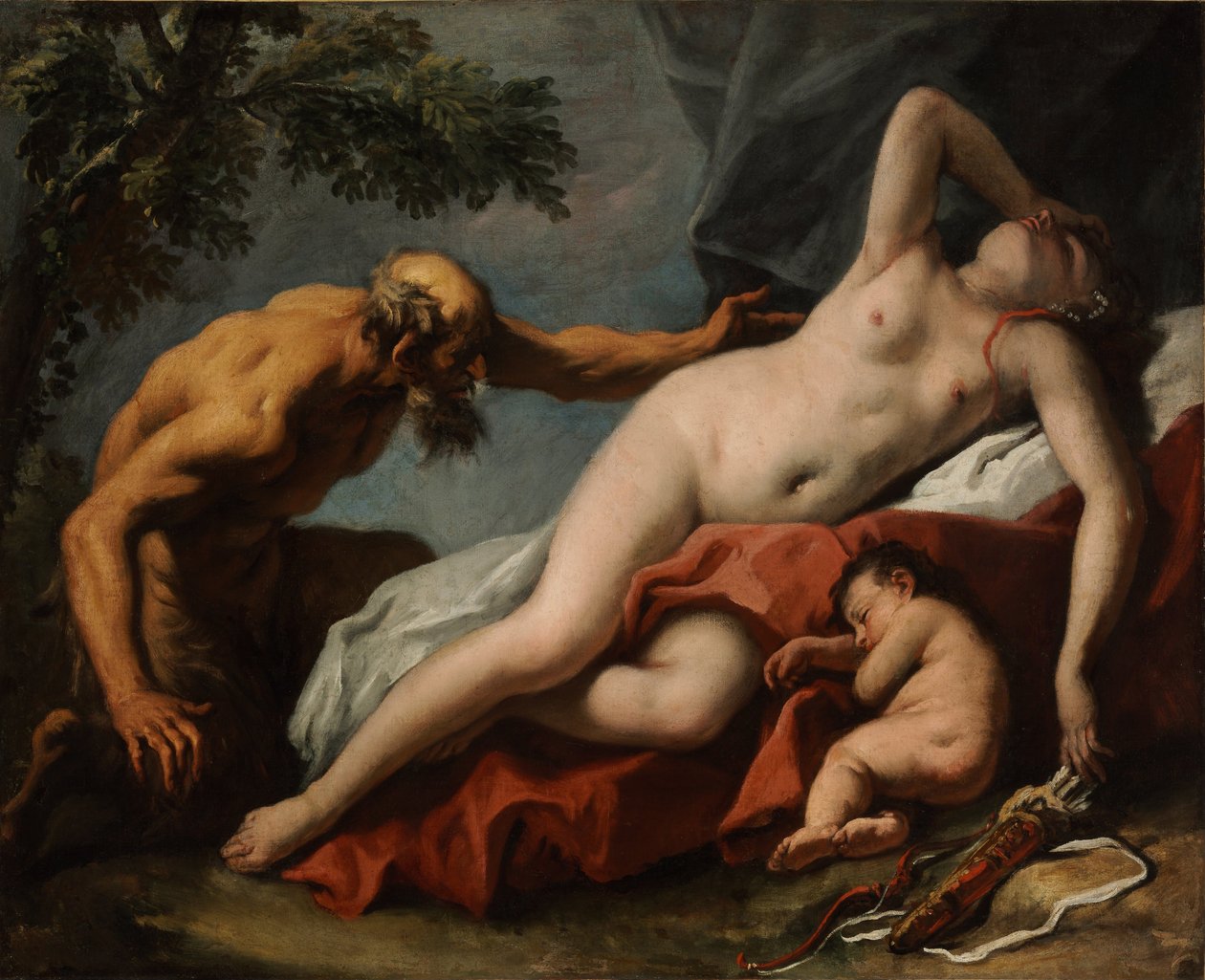 Venus og Satyr af Sebastiano Ricci