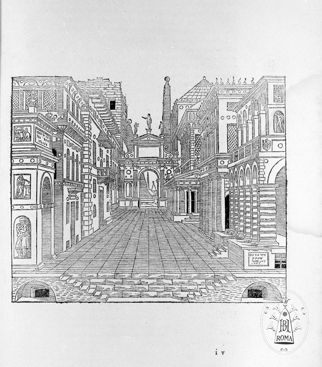 Den anden bog af Perspective Tragic Scene af Sebastiano Serlio