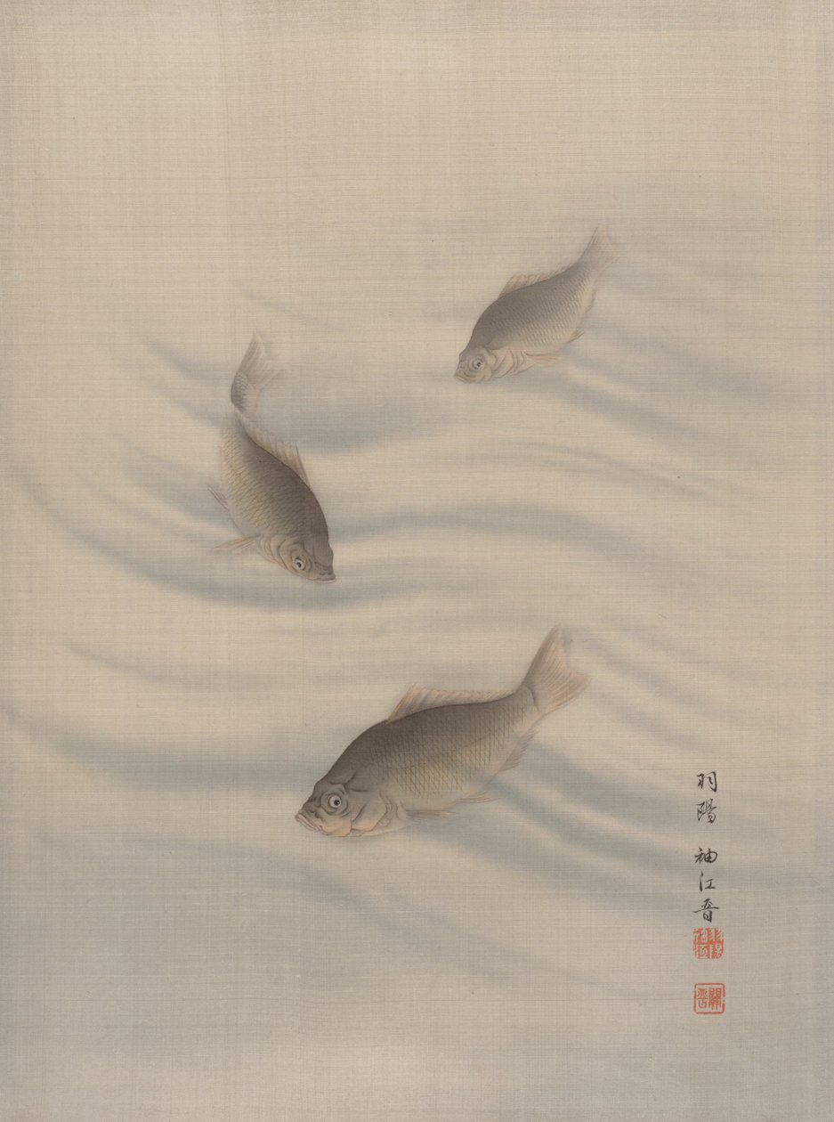 Fiskesvømning, ca. 1890-92. af Seki Shuko