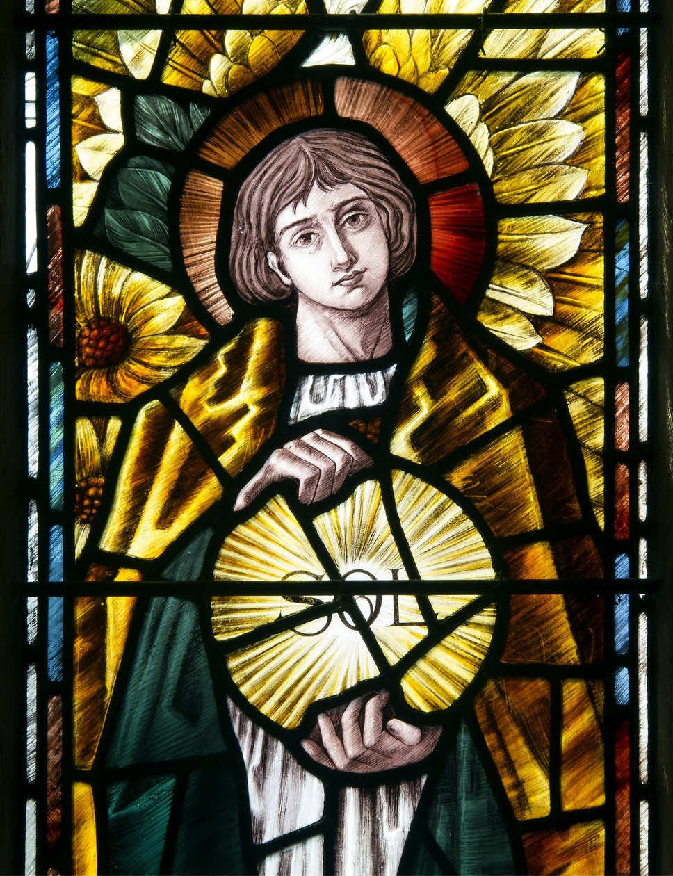 Ærkeenglen St Uriel detalje, ca. 1890 (farvet glas) af Selwyn Image