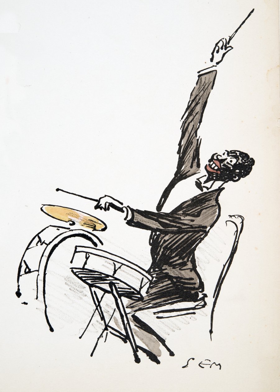 The Drummer, fra White Bottoms, pub. 1927 (farvebloktryk) af Sem