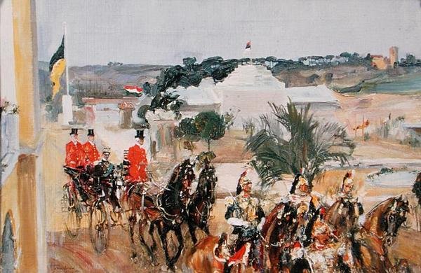Vittorio Emanuele III (1869-1947) på verdensudstillingen i 1911 af Semen Gavriilovich Nikiforov