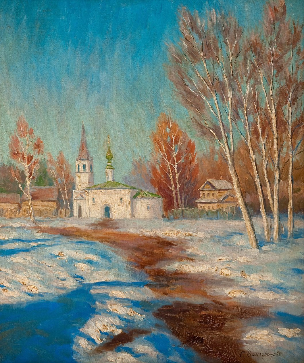 Forårslandskab af Sergei Arsenevich Vinogradov