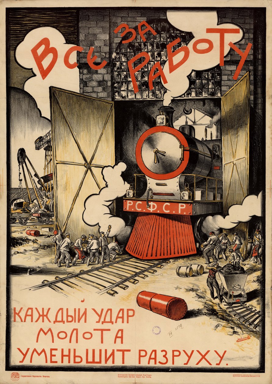 Alle sammen, tilbage til arbejdet!, 1920. af Sergey Ivanovich Ivanov