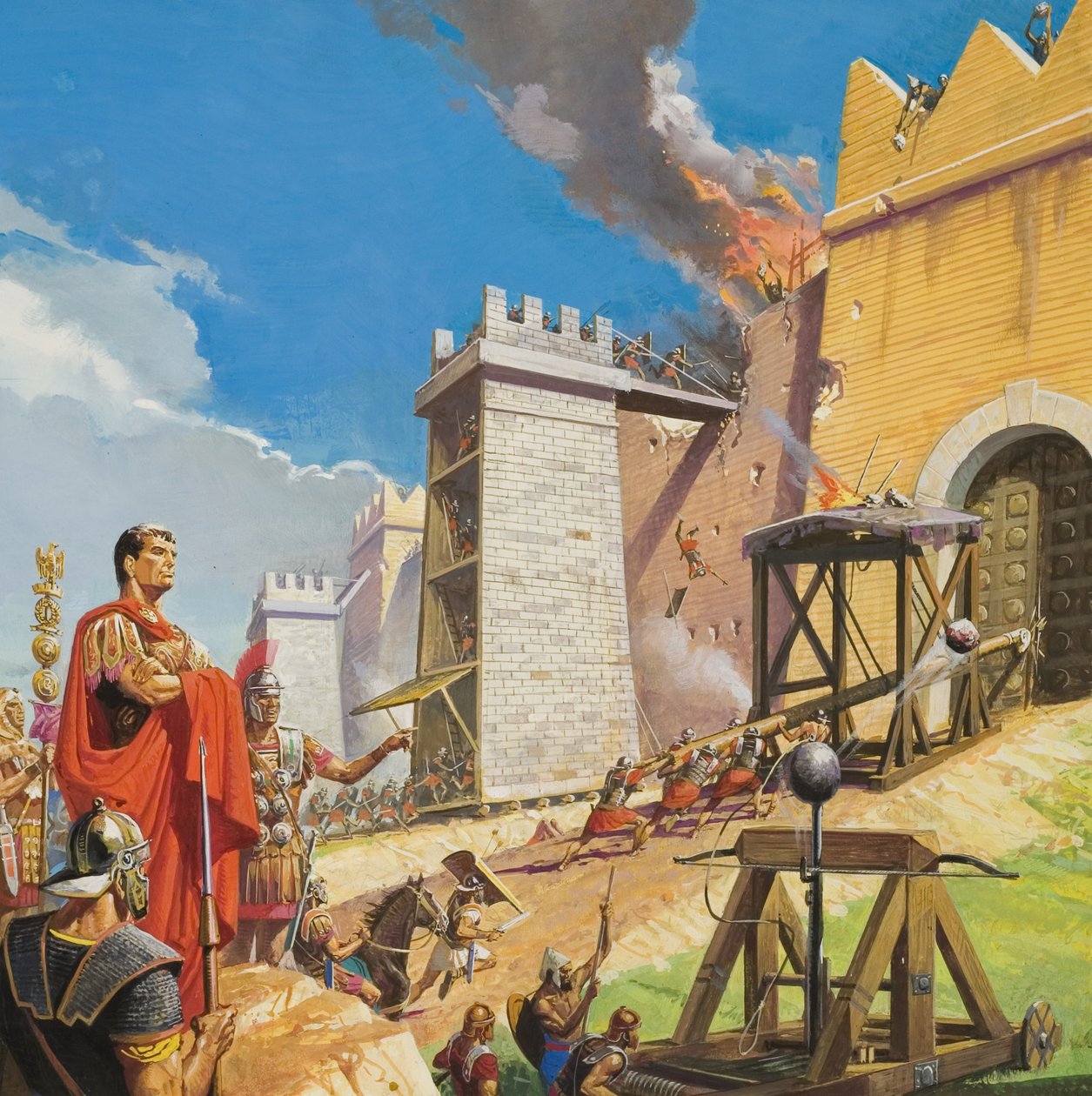 Assault on Carthage (gouache på papir) af Severino Baraldi