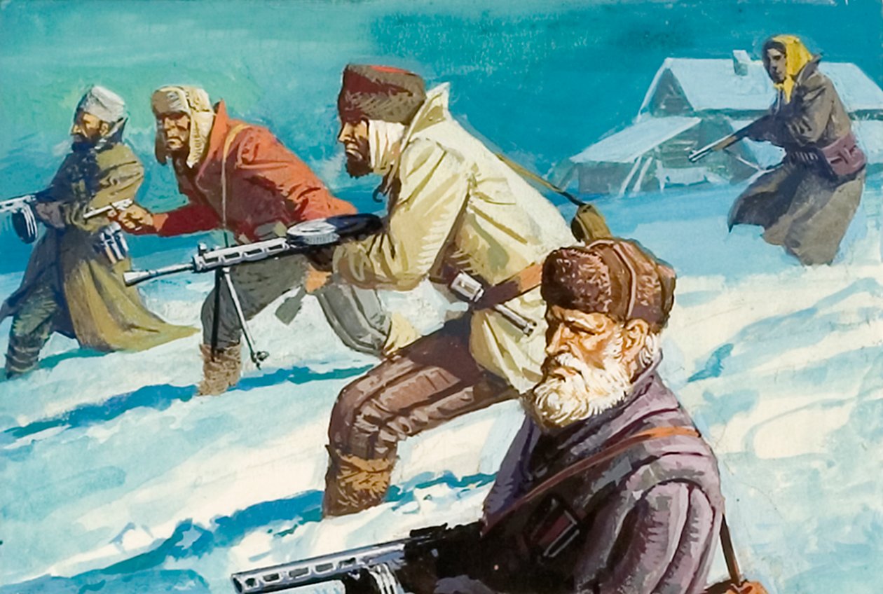 Russere forsvarer deres land under Hitlers invasion af Severino Baraldi