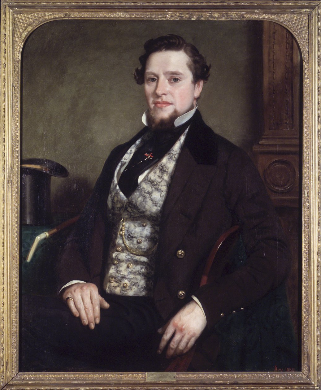 Portræt af en gentleman, 1855 af Seymour Joseph Guy