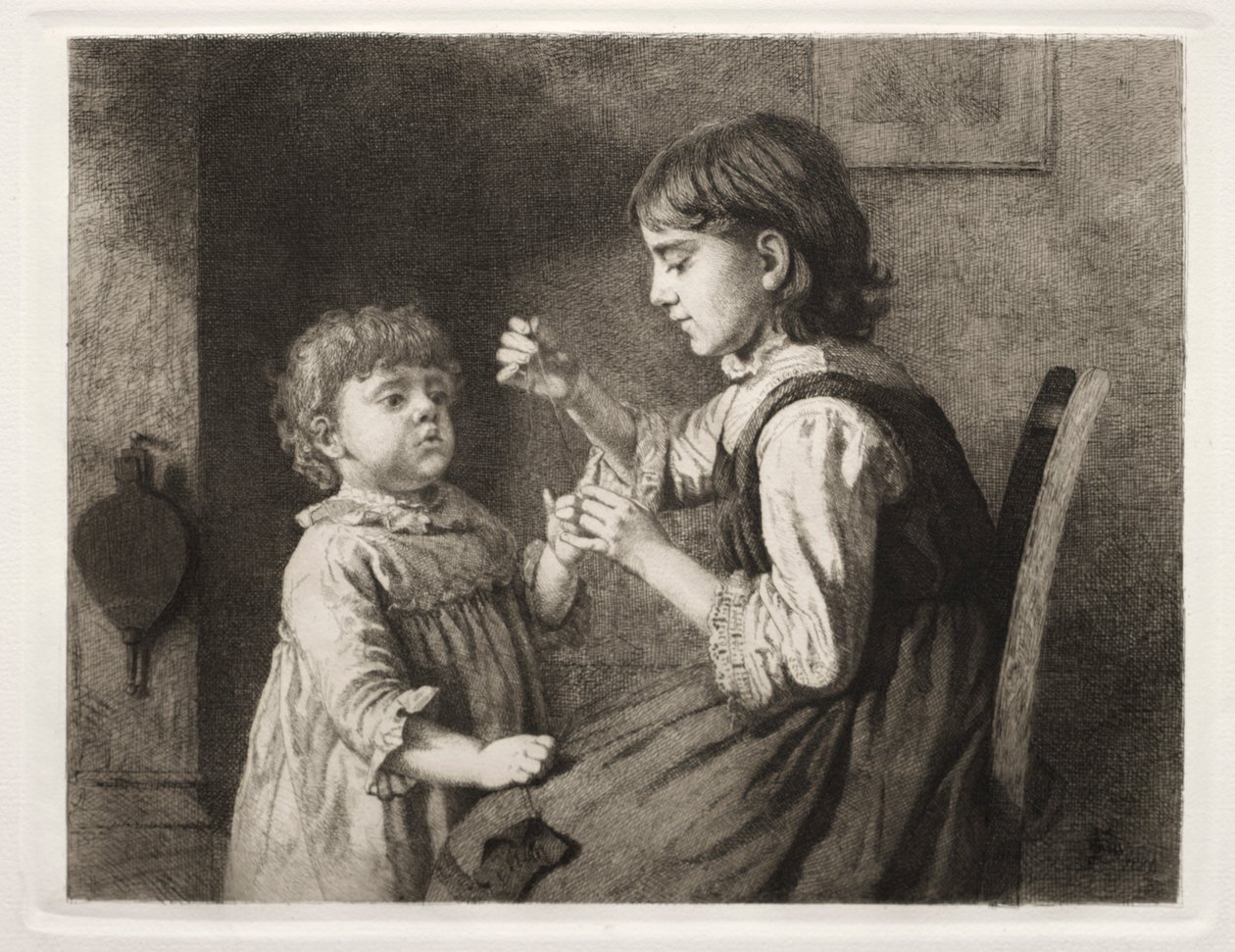 Det første håndarbejde, 1884. af Seymour Joseph Guy