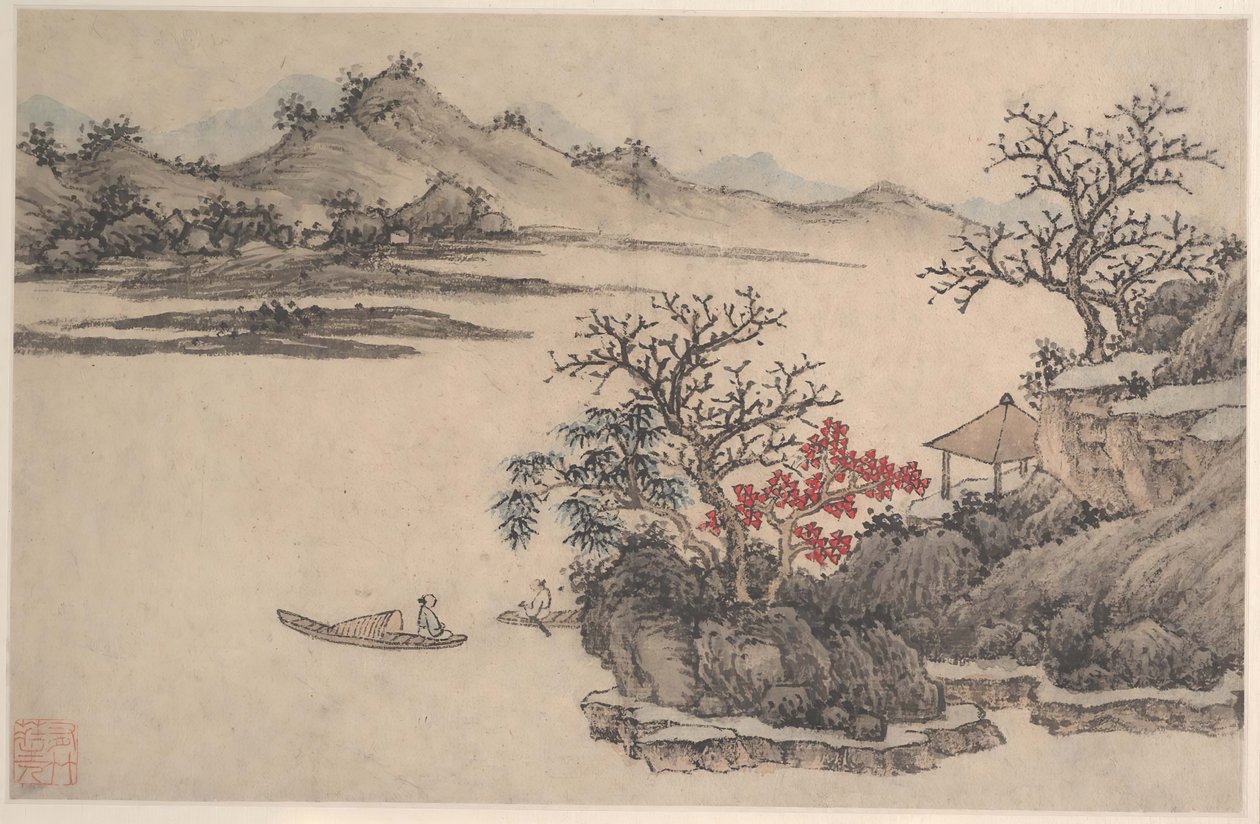 Landskab med efterårsløv. af Shen Zhou