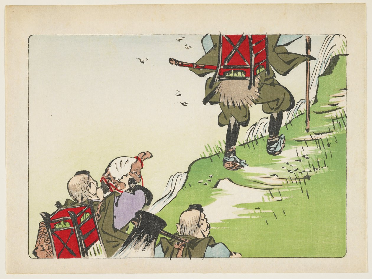 (Pilgrimsoptog), ca. 1877 af Shibata Zeshin