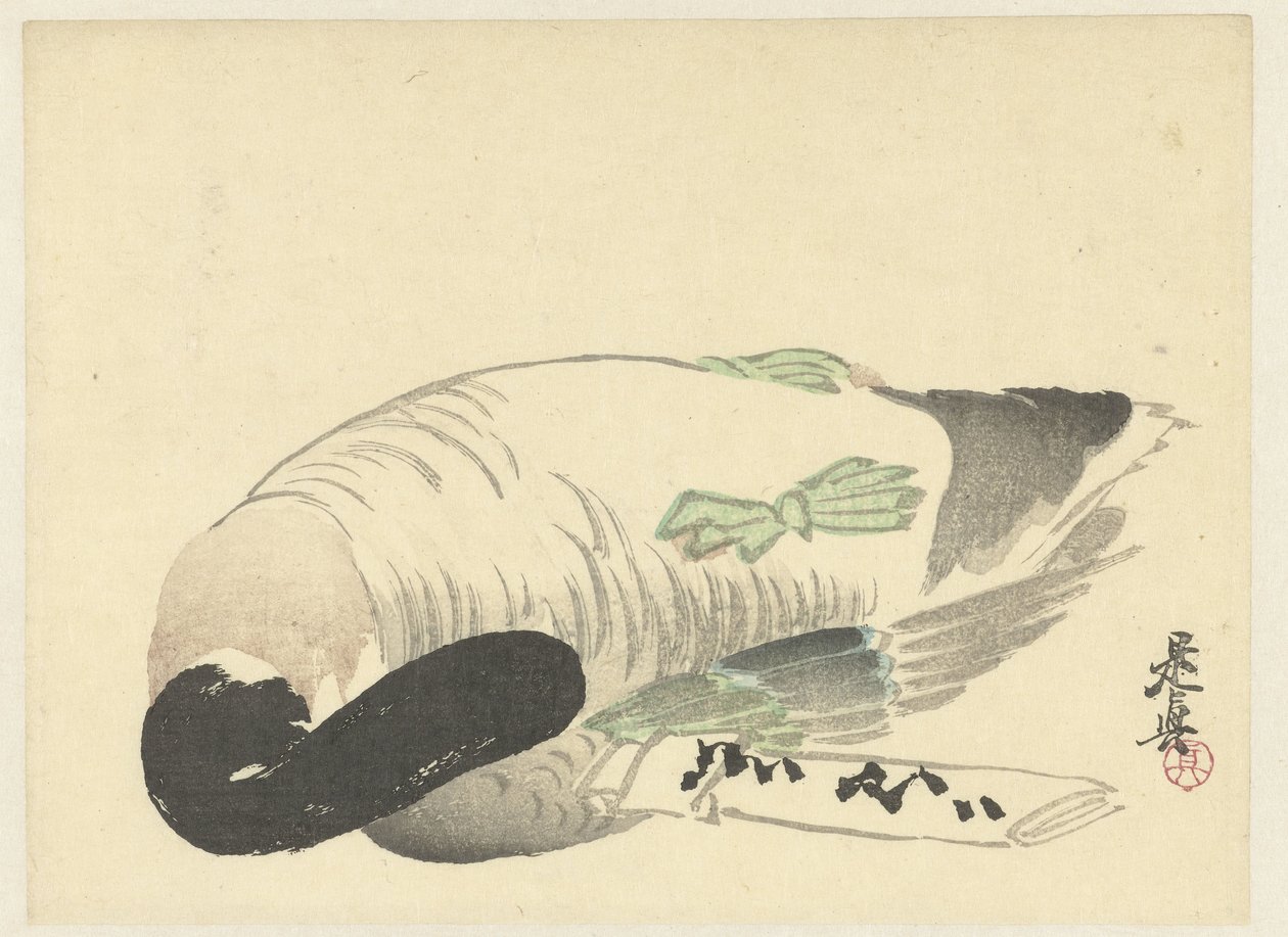Død and ved siden af ​​foldet brev af Shibata Zeshin