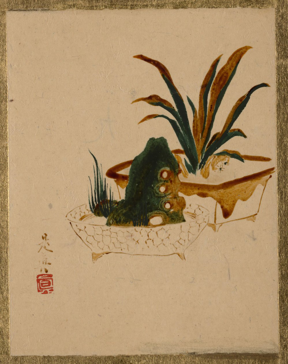 Blomster i Jardinieres,. af Shibata Zeshin