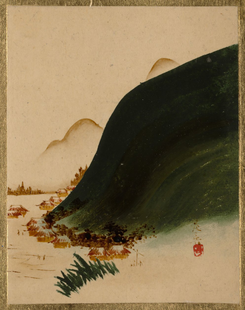 Bjerge og Huse. af Shibata Zeshin