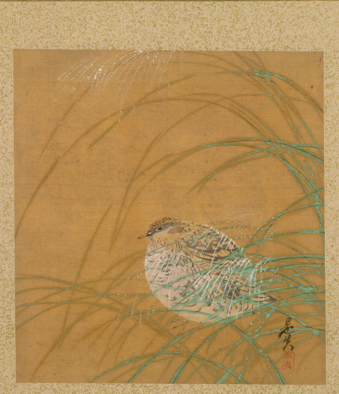 Quail in Grass fra Album of Painting af Shibata Zeshin