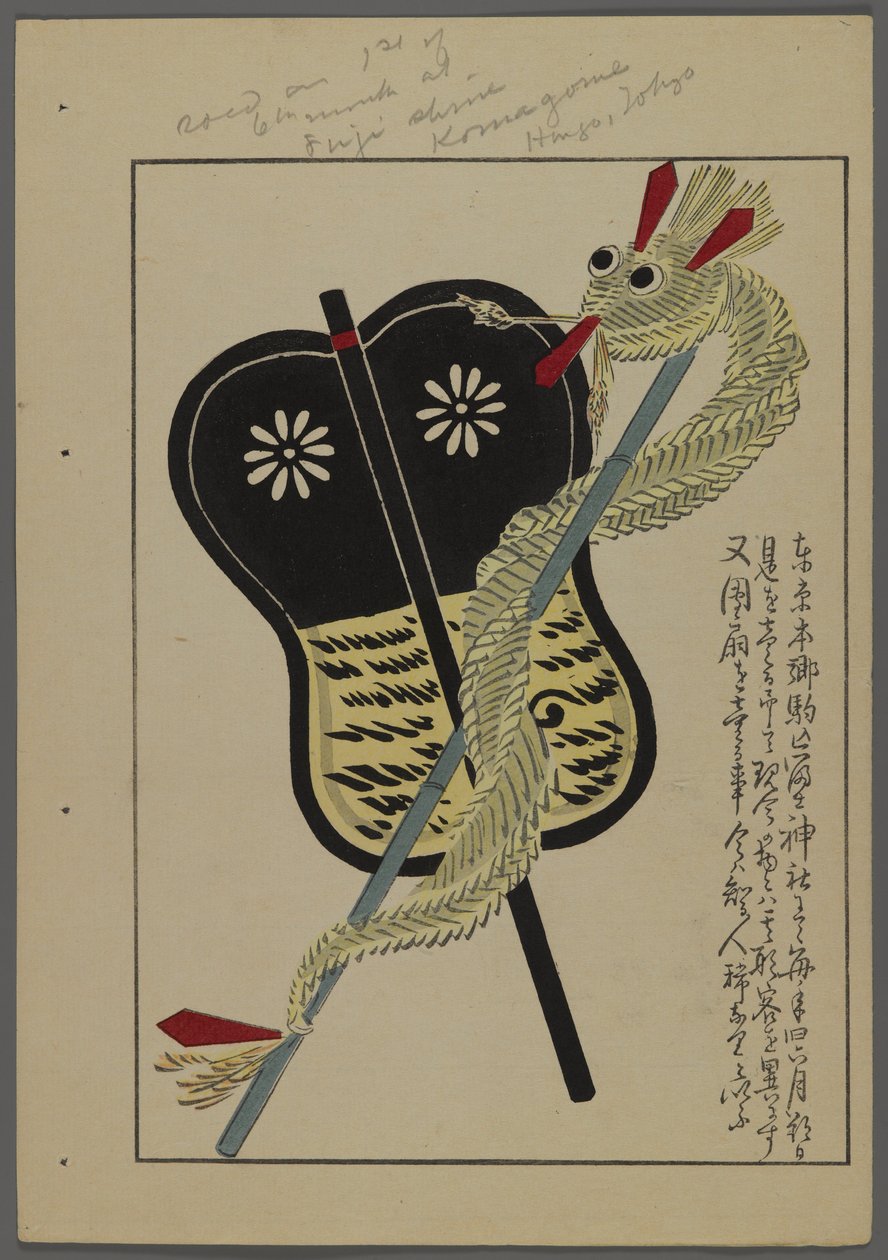 Japansk legetøj, fra Unai no tomo (A Childs Friends) af Shimizu Seifu, 1891-1923. Drage, fan. af Shimizu Seifu