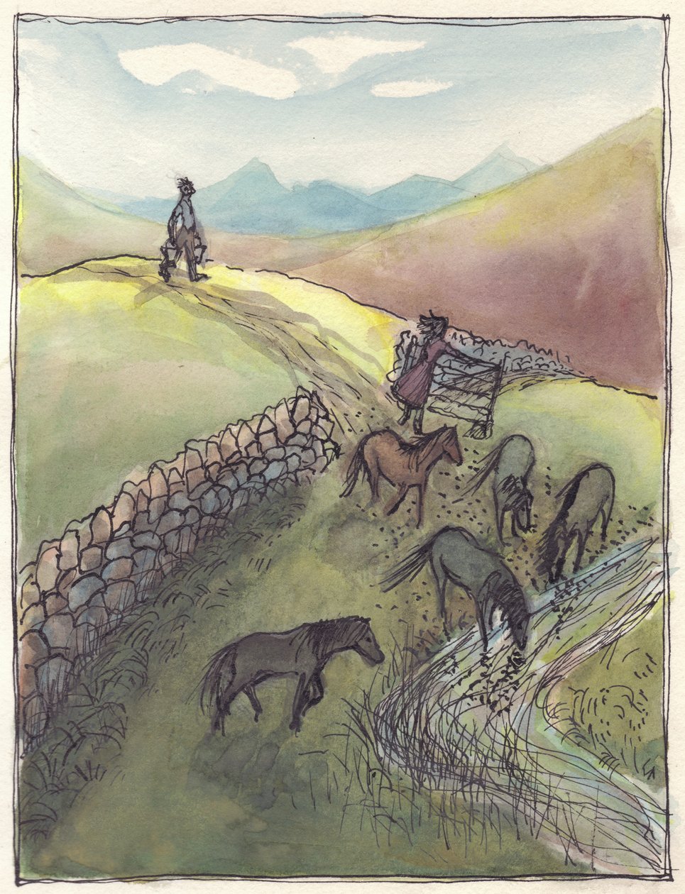 Heste drikker, 1952. af Shirley Markham