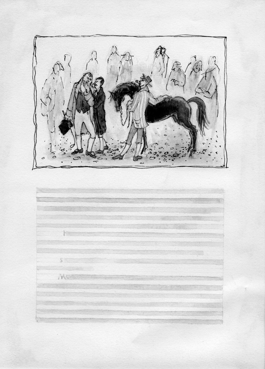 Mænd med hest, 1952. af Shirley Markham